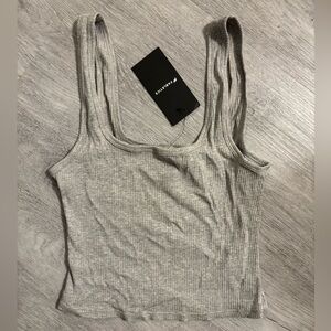 Fabletics Heather Gray Ribbed Tank Top size small